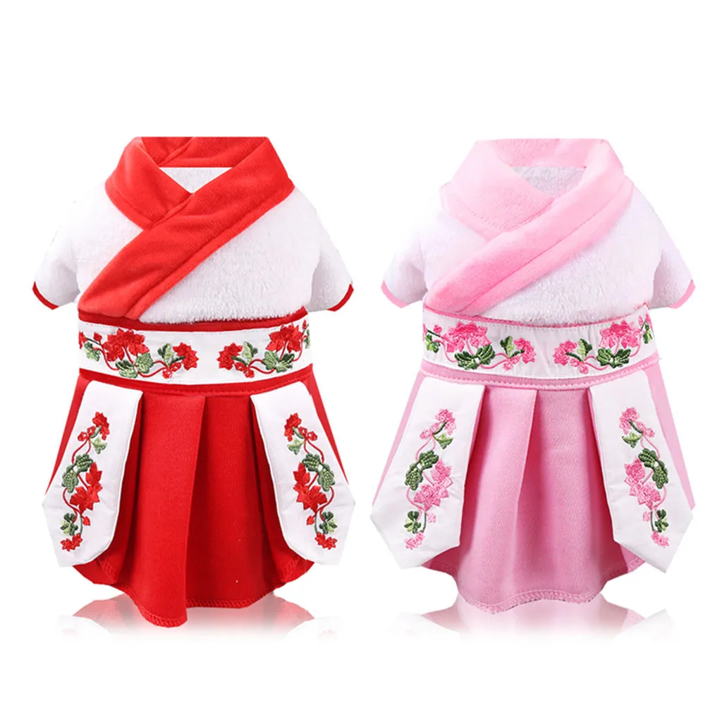 Одежда для домашних животных, зимняя куртка, новогодняя, роскошная, теплая одежда, платья для питомцев, кошек, утолщенная одежда, корейский Винтажный стиль P3