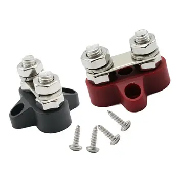 

2 Red Black Terminal block Junction Block Power Post Insulated Terminal Stud Battery