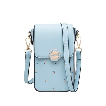 

Small Women Crossbody Bag Printing Phone Bag Leather Mini Messenger Shoulder Bags Ladies Fashion Female Wallets Coin Purses
