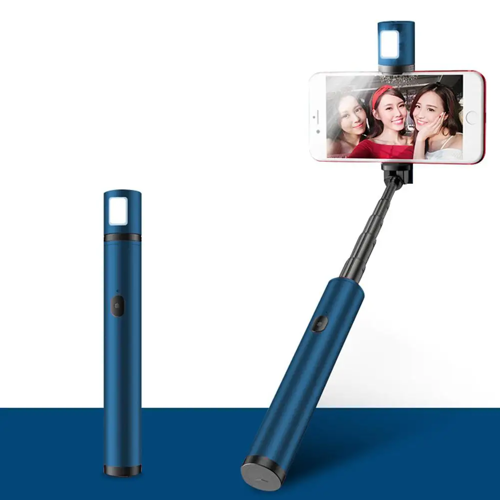 TWISTER.CK Multifunction Portable Telescopic Bluetooth Selfie Stick - Цвет: sea blue