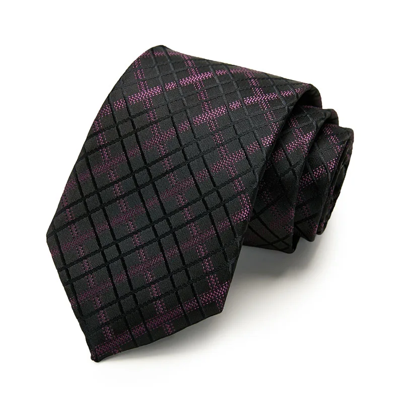  Gift box 3PCS Men's Plaid Tie Handkerchief Set Black Floral 8cm Necktie Pocket Square Tie Clip Red 