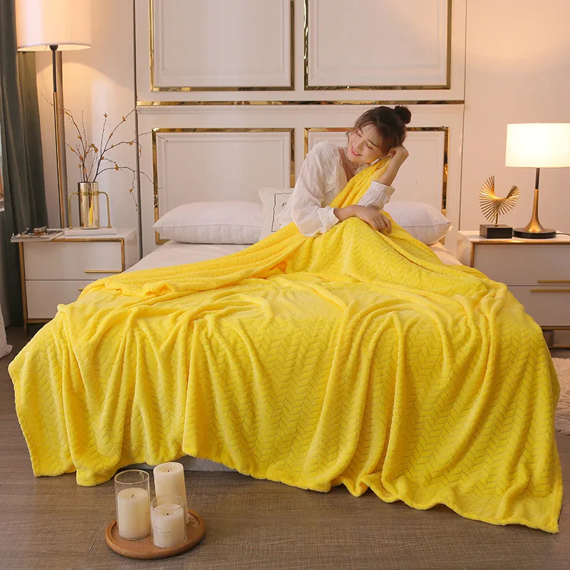 NEW Flannel Fleece Throw Blanket Super Soft Fluffy Blanket Winter Warm