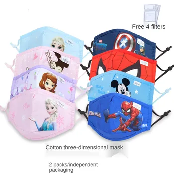 

3-12Y Disney Marvel Spiderman Children's Face Masks Marvel Frozen sponge Anti-Dust Protective Maks for boys girls