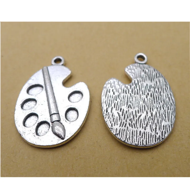 

50Pcs/lot Antique Silver Paint Tray Charms 27x20MM Charms for Jewelry Making