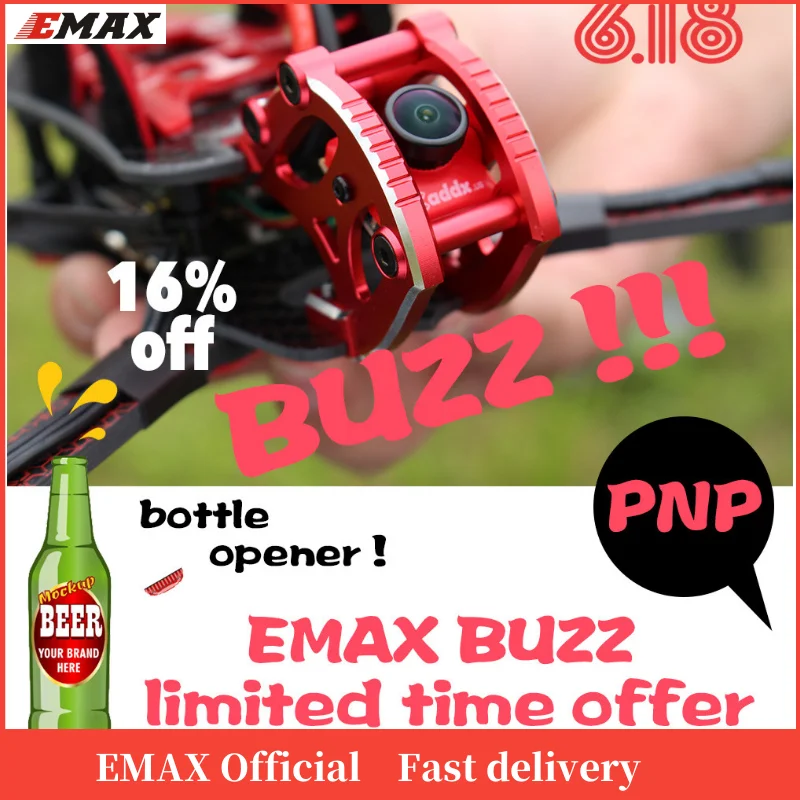 Квадрокоптер EMAX BUZZ Freestyle PNP 1700kv /2400kv Motor 4 6s Frsky Frame kit для радиоуправляемого