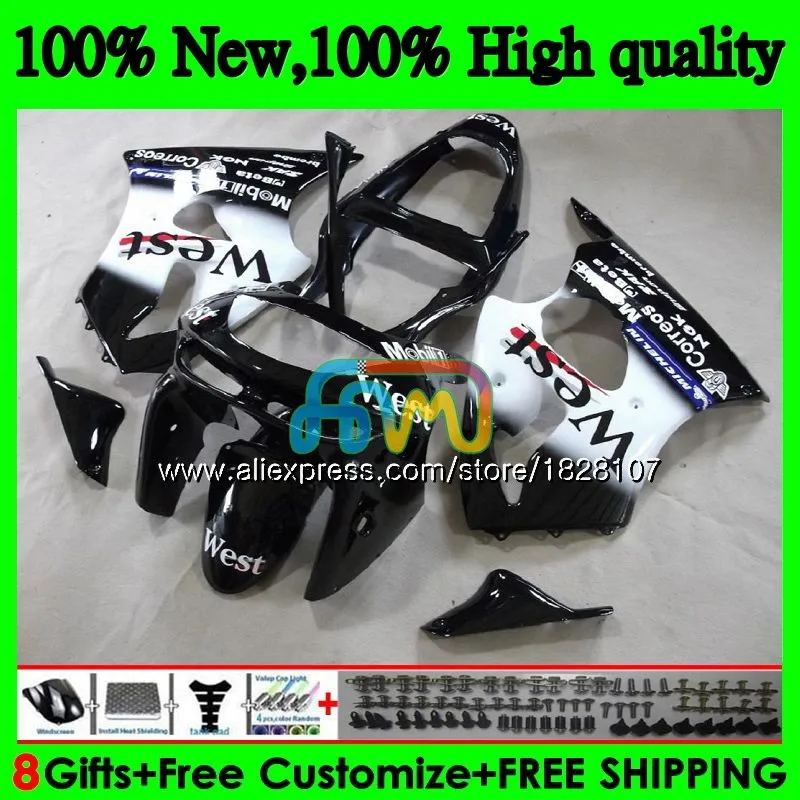 Корпус для KAWASAKI ZX-6R 6 R ZX-636 ZX600 600CC ZX6R 98 99 28BS. 21 ZX636 ZX600CC ZX 636 6R 98 99 1998 Черный Запад 1999 обтекатели