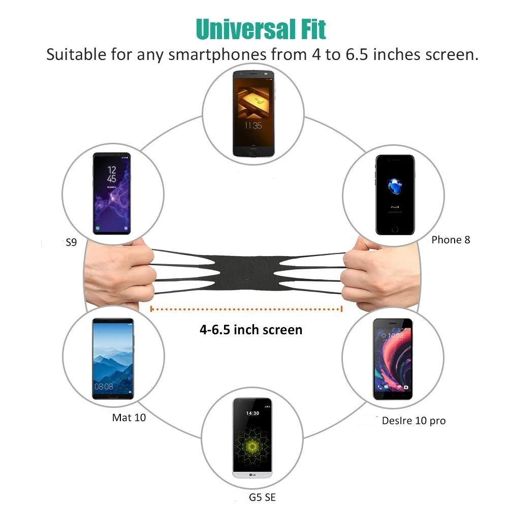 3.5 to 6.5 inch Google Pixel LG G6 G5 Cleantt 180° Rotatable Armband / Wristband Phone Holder for Running Hiking Biking- Universal Size for iPhone 11 X 8 8 Plus 7 Plus 6s Plus 6 Plus Galaxy S8 S7 S6 Edge 
