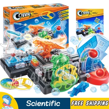 

125 Multi Experiments Physics Science Set Challenge Scientific Kits Action Dino LED Light Bubble ABS Model Building Boys Toys