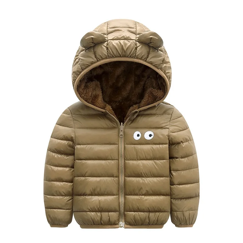 Двусторонняя одежда толстая бархатная куртка детское зимнее пальто для девочек и мальчиков теплые детские зимние куртки детская одежда из хлопка - Цвет: BROWN