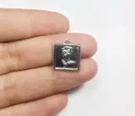 Eruifa 20шт 16 ммни Popupar монета с розой сердце печать цинковый сплав Подвески ювелирные изделия DIY ручной работы Necklae 2 цвета - Окраска металла: Rhodium silver
