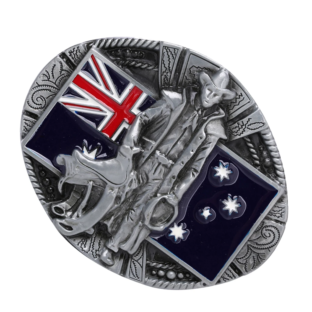 Zinc Alloy Vintage Classic Knight Australian Flag Western Cowboy Cowgirl Belt Buckle Zinc Alloy Vintage Classic Knight Australian Flag Western Cowboy Cowgirl Belt Buckle
