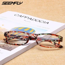 SEEMFLY Цветочные очки для чтения для женщин и мужчин квадратные пресбиопические очки женские мужские очки при дальнозоркости оптика диоптрий очки
