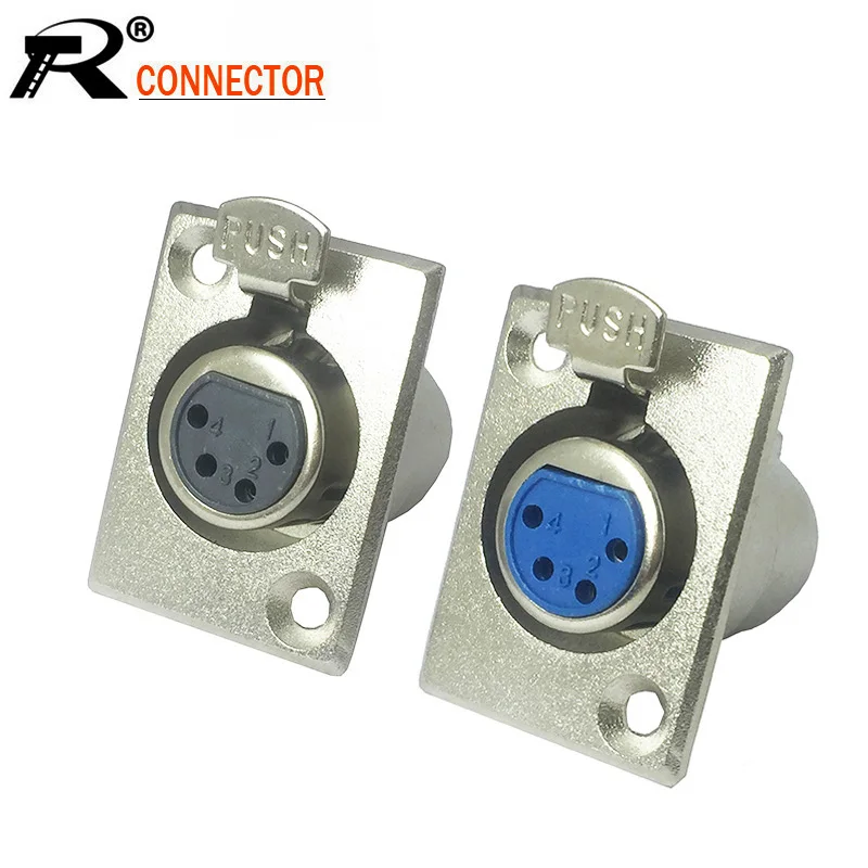 100 шт./лот 4 PIN XLR Панель шасси держателя соединитель нажимного типа XLR разъем провод соединительного терминала