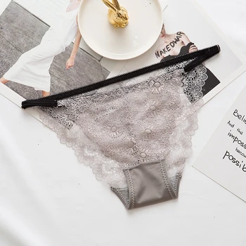 

Sexy Lace Panties Woman Lingerie Low Waist Good Quality Briefs Female Low-waist Underpants Adjustable Ribbon Briefs M-XL