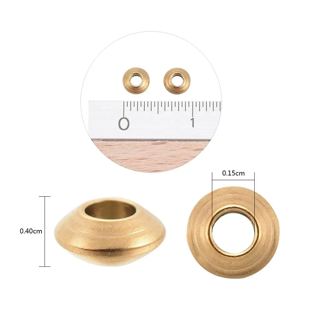 100pcs 304 Stainless Steel Flat Round Bead Spacers Metal Loose Beads for DIY Bracelet Jewelry Making 4x2mm,Hole:1.5mm