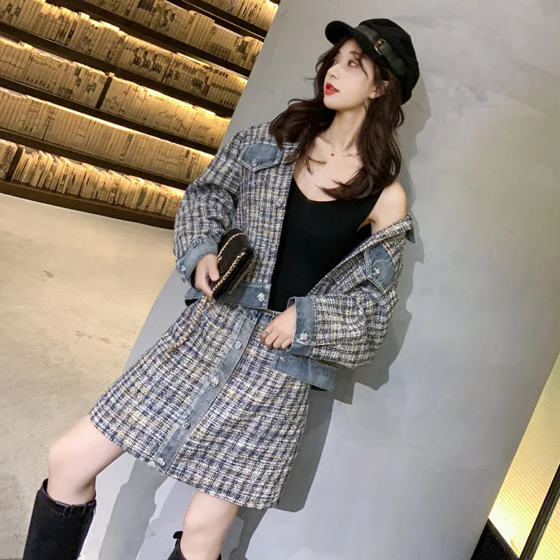 

Graceful Set Autumn And Winter 2019 New Style Debutante Elegant Slimming Short Skirt Network hong yang Gas Tweed Two-Piece Women