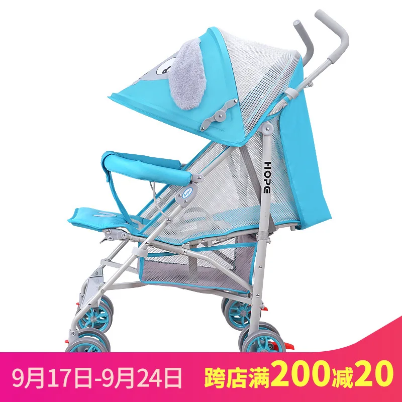 

He bao Summer Stroller Trolley Super Lightweight Foldable Shock Absorbers Baby Can Sit Armchair Children BB Cart