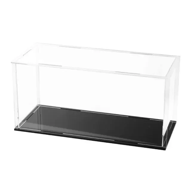 Acrylic Clear Display Show Case for 1/18 Diecast Model Toy Car Black Base Dustproof Model Figure Storage Box 1