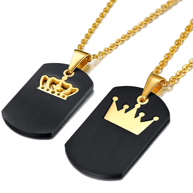 Ожерелье из нержавеющей стали с кулоном ее король его королева | Украшения и