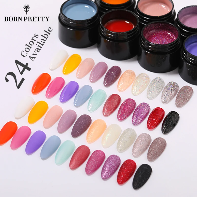 

BORN PRETTY Gel Nail Polish Painting Carving Gel Glitter Thermal Nail Color Varnish Soak Off UV LED Gel Top Coat Nail Art