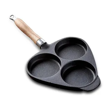 

Cast Iron Non-stick Pan Three-hole Egg Hamburger Pan Uncoated Egg Pan Cooking Pots and Pans Set Cast Iron