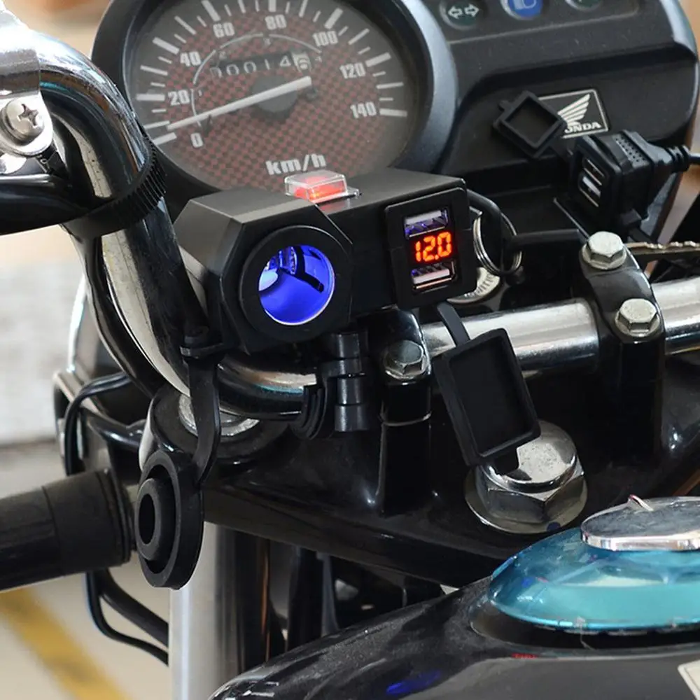 

Motorcycle Voltmeter Dual Usb Car Charger Car Phone Charger Waterproof Cigarette Lighter 4.2A Charger
