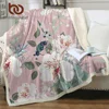 BeddingOutlet Flowers Sherpa Blanket for Beds Pink Floral Plush Bedding Girls Throw Blanket Plant Leaf Fluffy Blanket Love Gift ► Photo 1/6