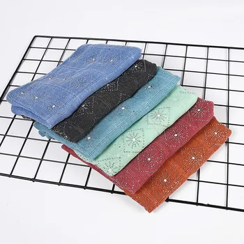 

2020 New Style muslim hijab soft islamic shawls and wraps Malaysia Headscarf Hot Drilling Sequin Fashion Women's musulman scarf
