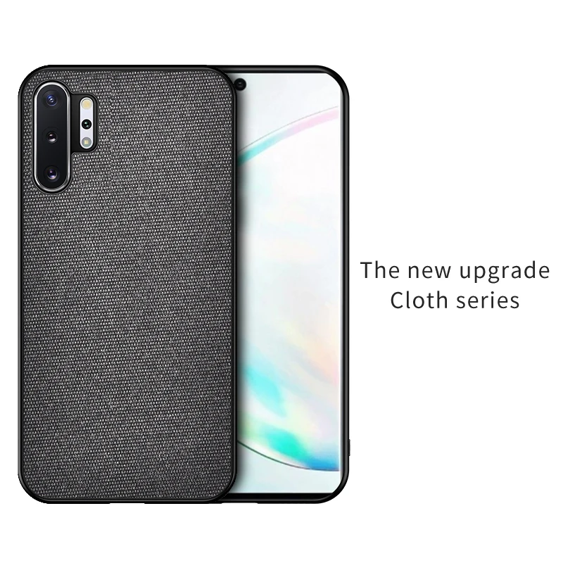 Eqvvol тканевый чехол с узором для Galaxy samsung S8 S9 S10 Plus S7 Edge Note 8 9 10 Pro A50 A70 A20 Брезентовая задняя крышка - Цвет: Black
