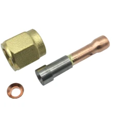 Прямое соединение с внутренней резьбой SAE 1/4 дюйма медный ODF X 1/4 дюйма используется в качестве быстрой муфты для массового производства холодильных приборов Прямое соединение с внутренней резьбой SAE 1/4 дюйма медный ODF X 1/4 дюйма используется в качестве быстрой муфты для массового производства холодильных приборов