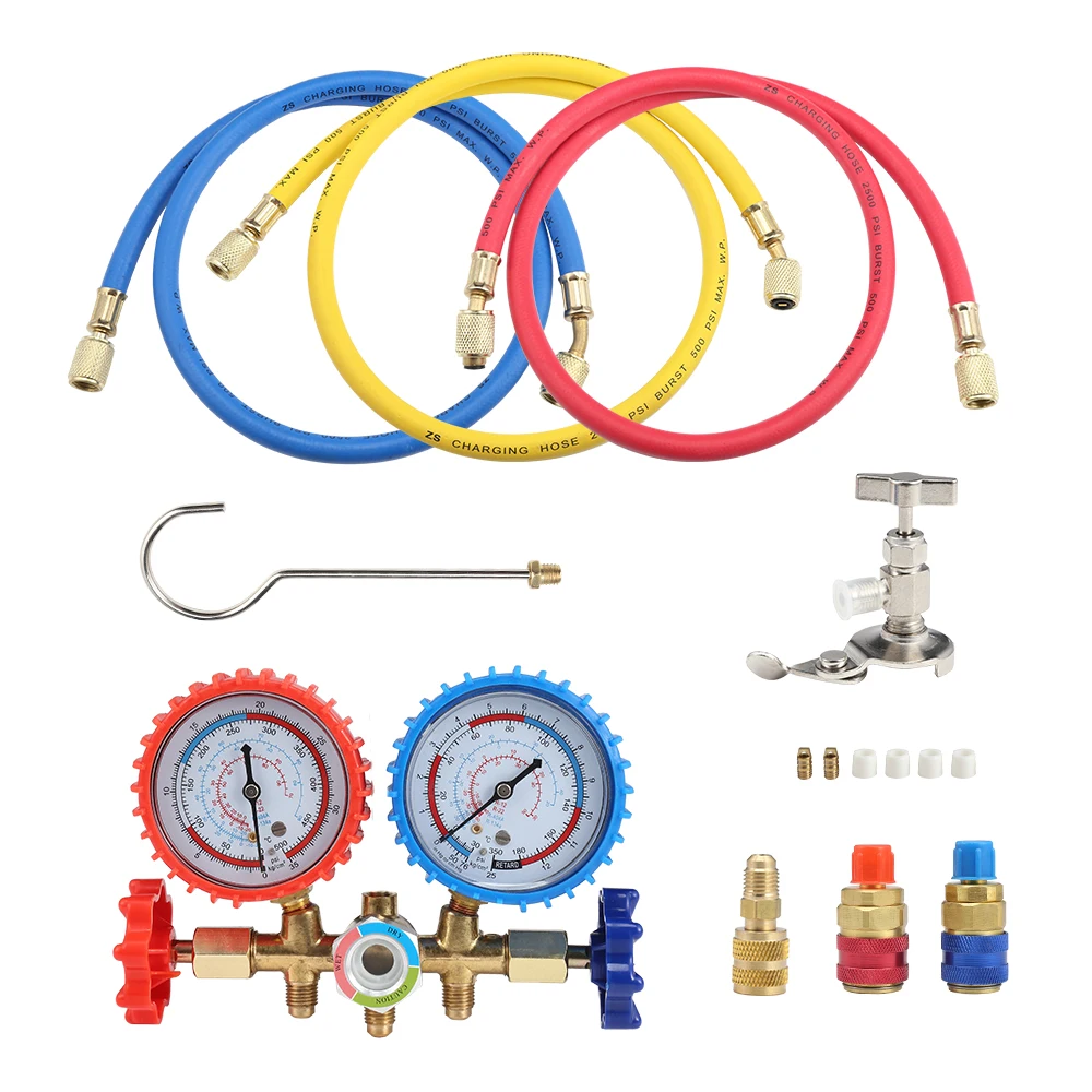 

Refrigerant Manifold Gauge Set Air Conditioning Refrigerator for R12 / R22 / R404A / R134A Pressure Gauges for Home