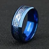 SHOUMAN 2022 Stainless Steel Black Blue Dragon Rings for Men Women Wedding Band Custom Engrave Name Charm Male Gift ► Photo 2/6