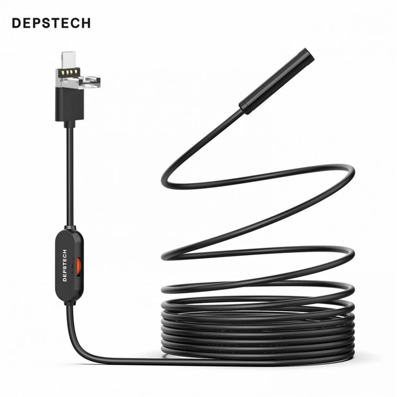 

DEPSTECH 86X 8.5mm Endoscope Camera Flexible IP67 Waterproof 6 Adjustable LEDs Inspection Borescope Snake Camera for Android PC