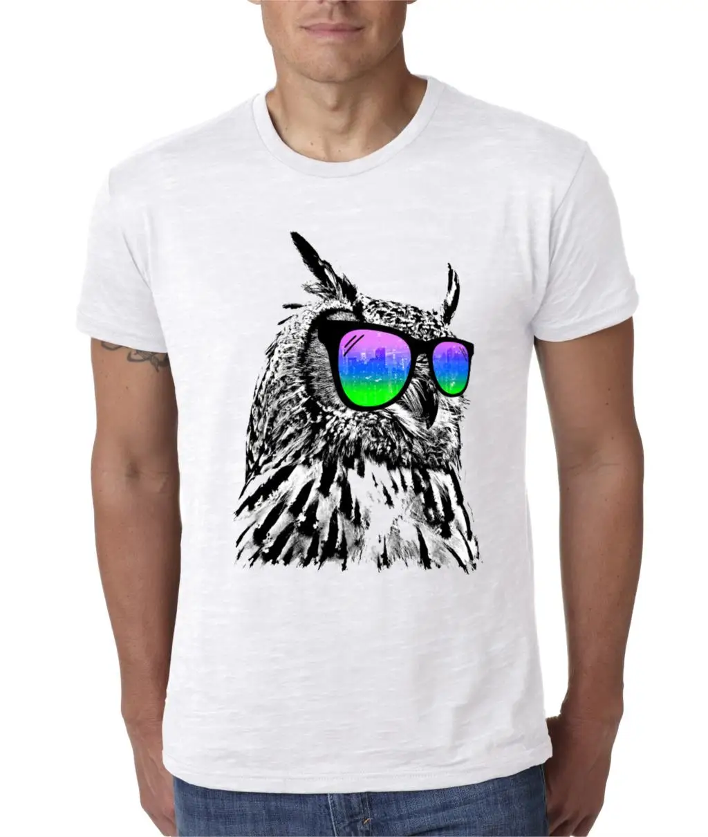 

Men's T Shirt Featuring Cool Owl Chilling with Sunglasses Classic Mens Tshirt Hip Hop Streetwear New Arrival Male Clothes