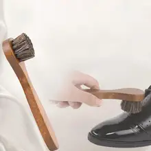 Ручка длинная Кленовая кисть из конского волоса гладкая кожаная обувь специальная щетка для чистки обуви Кисть из конского волоса