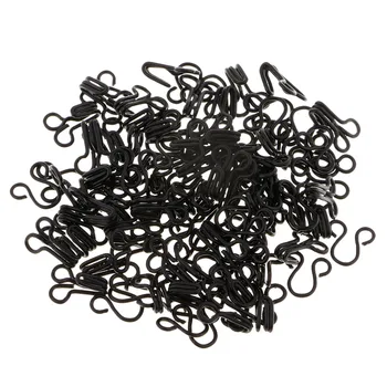 

100 Sets Black Metal Hook & Eye Closures Skirt Trousers Collar Bra Hooks