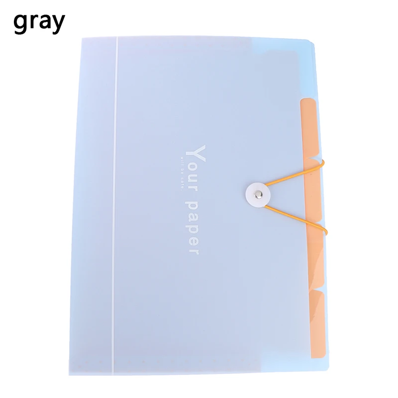 Gray А4 бумага для органайзера, держатель для офиса, школьные принадлежности, 5 сеток, Сумка для документов, папка для файлов, расширяющийся кошелек, переносная сумка - Цвет: Gray