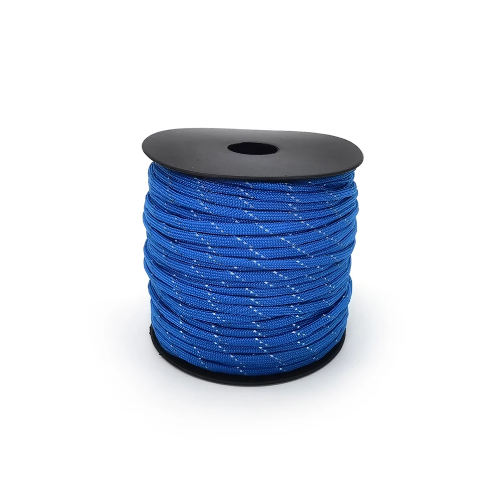 100meters Reflective Paracord Rope Dia.4mm Survival Parachute Cord Lanyard Camping Climbing Camping Rope Hiking Clothesline