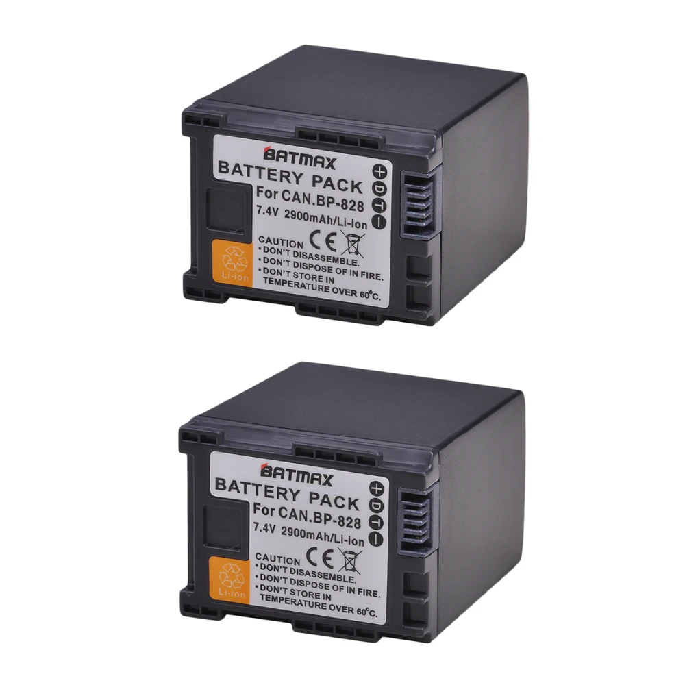 Bateria + Usb Duplo para Canon 828 Carregador Bp-820 Canon Vixia hf G40 G30 Xa20 Xa25 Filmadoras 2 Pçs 2900mah Bp-828 bp - Image 3