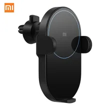 2019 Xiaomi Mi 20W MAX Qi Wireless Car Charger EPP Auto Pinch Car Phone Holder 2.5D Glass Ring Lit Charging for iPhone Samsung