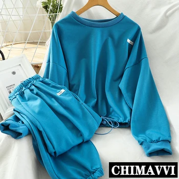 

Autumn 2020 New Korean Style Short Sports Hoodie Beam Feet Long Pants Casual Two-piece Teenager Sports Suit Hoodie Set