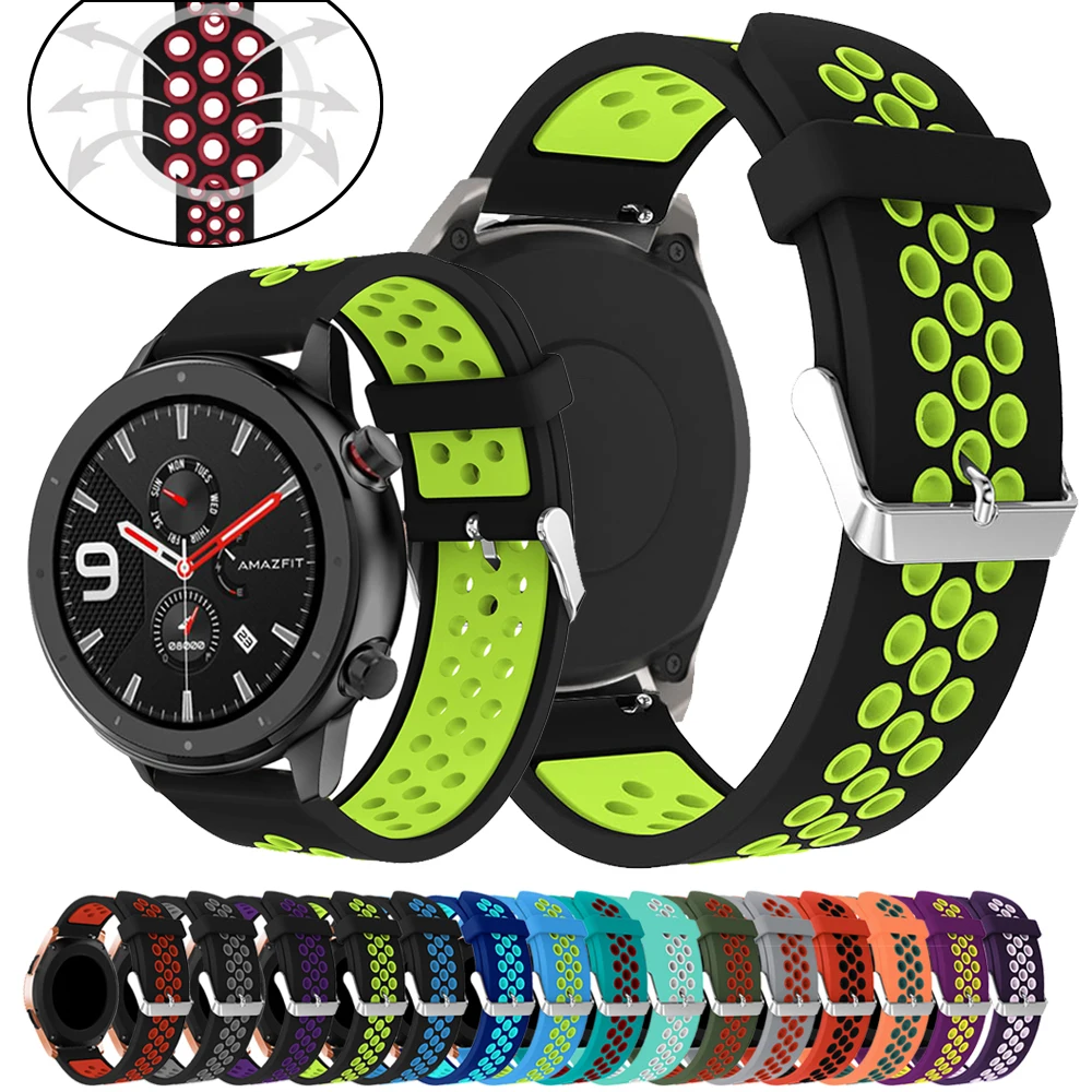 Дышащий силиконовый спортивный ремешок для Huami Amazfit GTR 47 мм ремень браслета