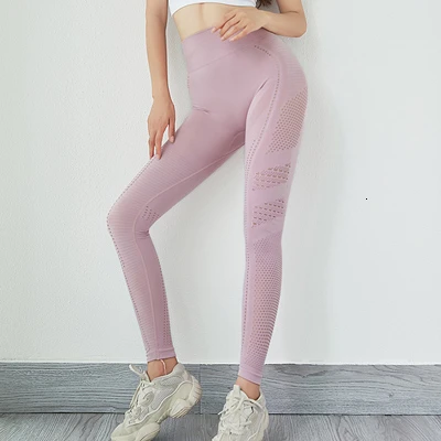 Pink Yoga Pants Беговые штаны для йоги тренировочные штаны Высокая талия Бесшовные Леггинсы спортивные женские фитнес Леггинсы для йоги, тренажерного зала Спортивная одежда для женщин тренажерный зал - Цвет: Pink Yoga Pants