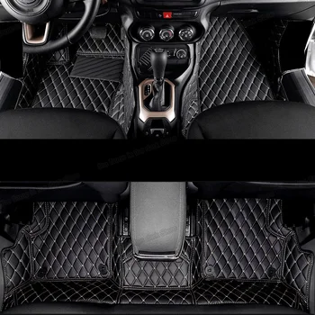 

lsrtw2017 carpets leather car interior floor mats for jeep Renegade 2014 2015 2016 2017 2018 2019 2020 accessories parts carpet