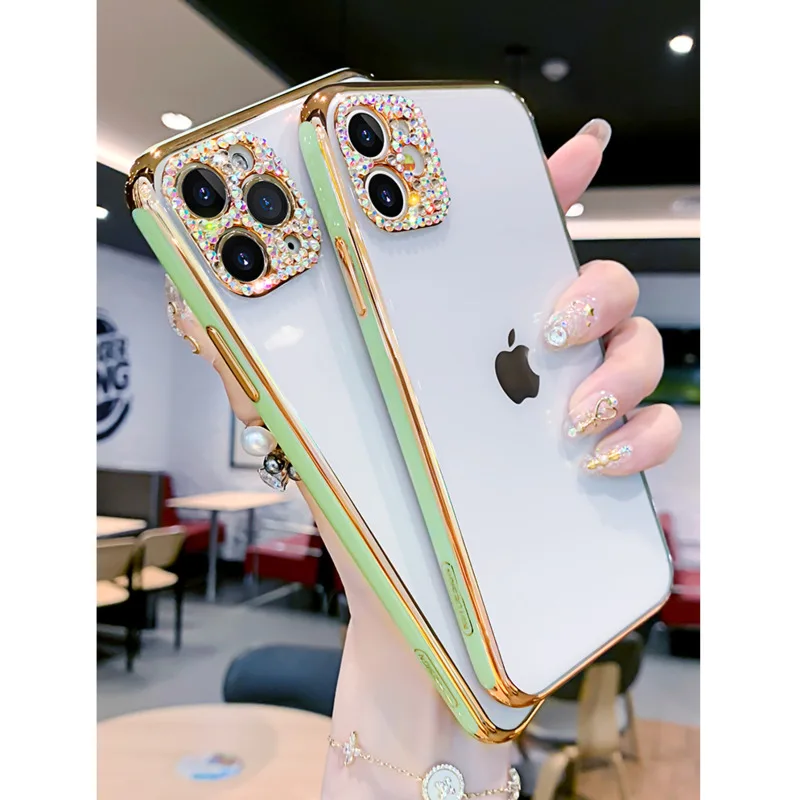 

luxury Electroplated Diamonds Phone Case For IPhone 11 Pro Max XR XS X XS Max All-inclusive Cover For IPhone 7 8 Plus SE2