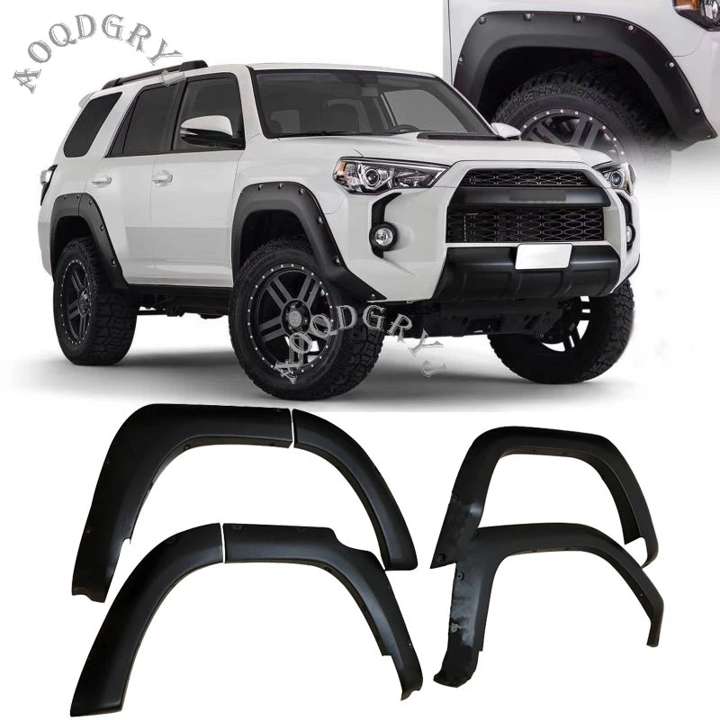 Accesorios coche, 6 piezas, 2014 2019, SR5 TRD para Toyota, guardabarros, arco de rueda, negro mate, 6 piezas|Guardabarros| - AliExpress