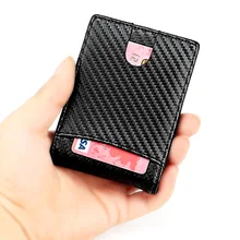 

New Men's Leather Wallet RFID Anti-theft Swipe Wallet Business Short Card Holder Bag Men's Card Cover Dollar Clip Bill Holder