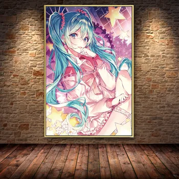 

Anime Poster Canvas Prints Hatsune Miku Picture Cosplay Japanese Prints Wall Picture For Living Room Wall Art Cartoon Decorative