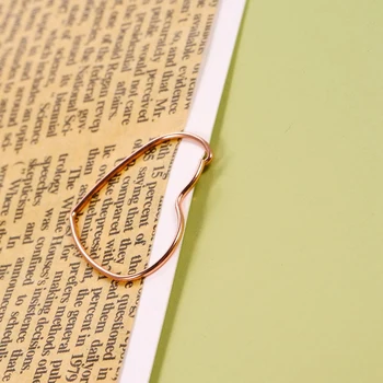 

100 Pieces Love Heart Shaped Small Paper Clips Bookmark Clips for Office School Home Metal Paper Clips