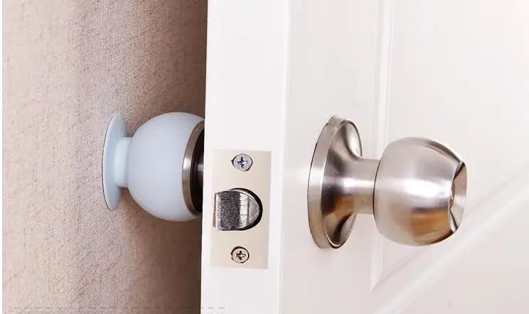 3Pcs Bumper Guard Stoppers Door Handle Crash Pad Rubber Pad Doorknob Round 